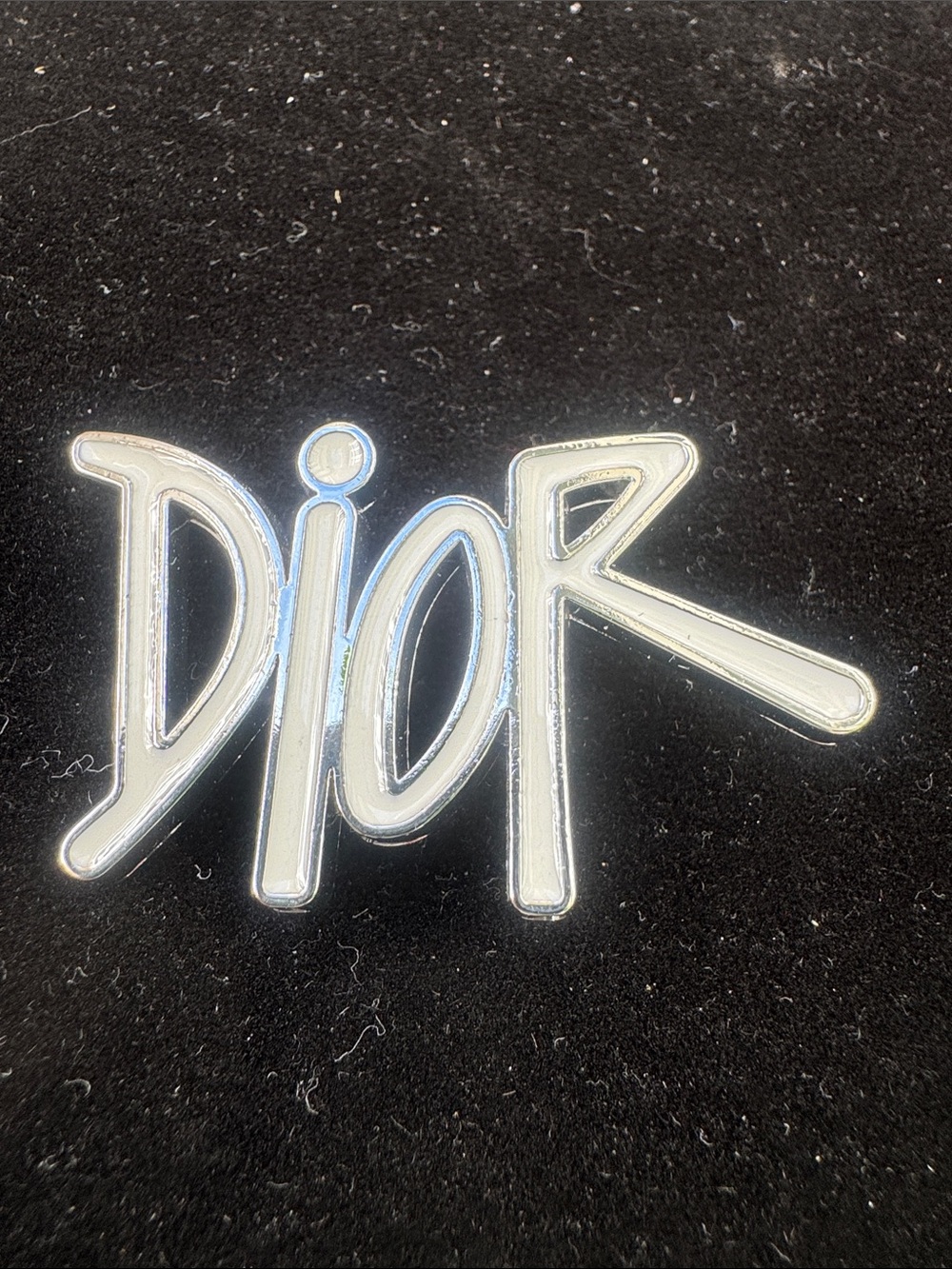 Brooch  Silver Script Logo Brooch